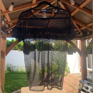 Hot Topic black mesh ruffle top